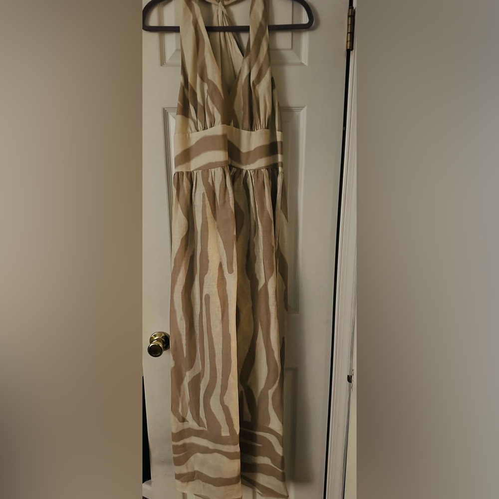 Banana Republic Zebra Print Linen Maxi
